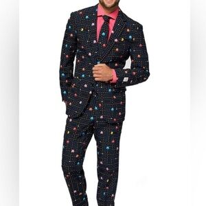 NWT Opposuits Men's PAC-Man Pixel Slim Fit Suit Size 40R 34W